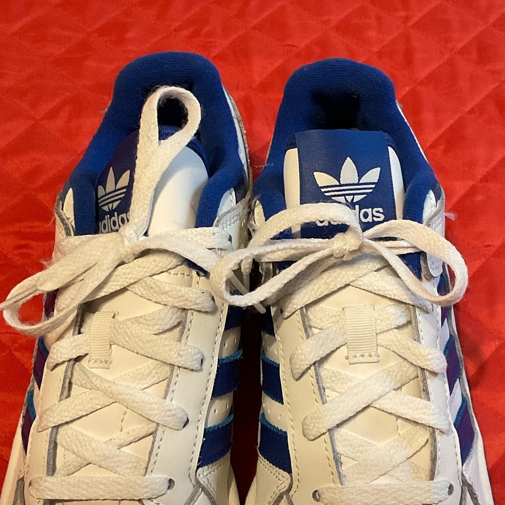 Adidas Kids White and Royal Blue Sneakers - Picture 5 of 5